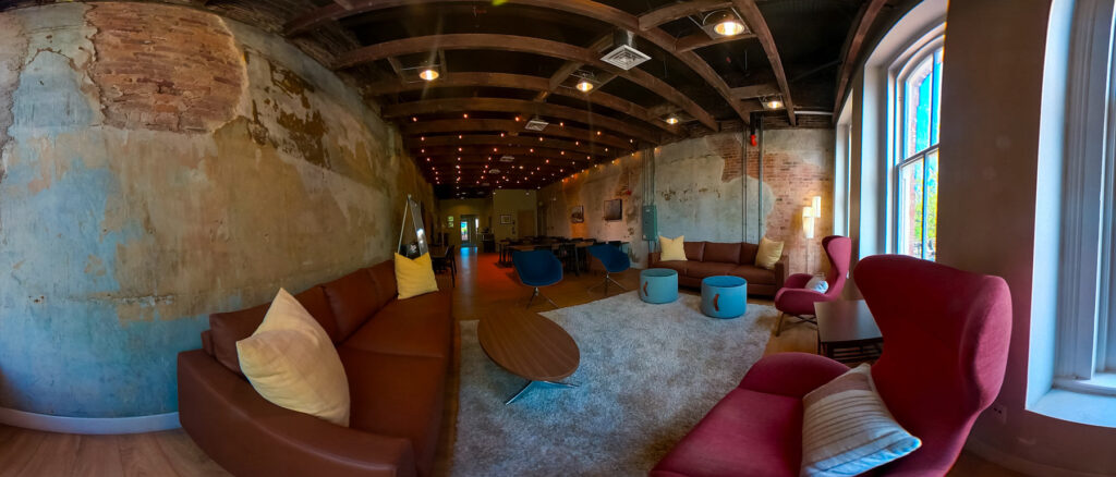 View of the large event room.
