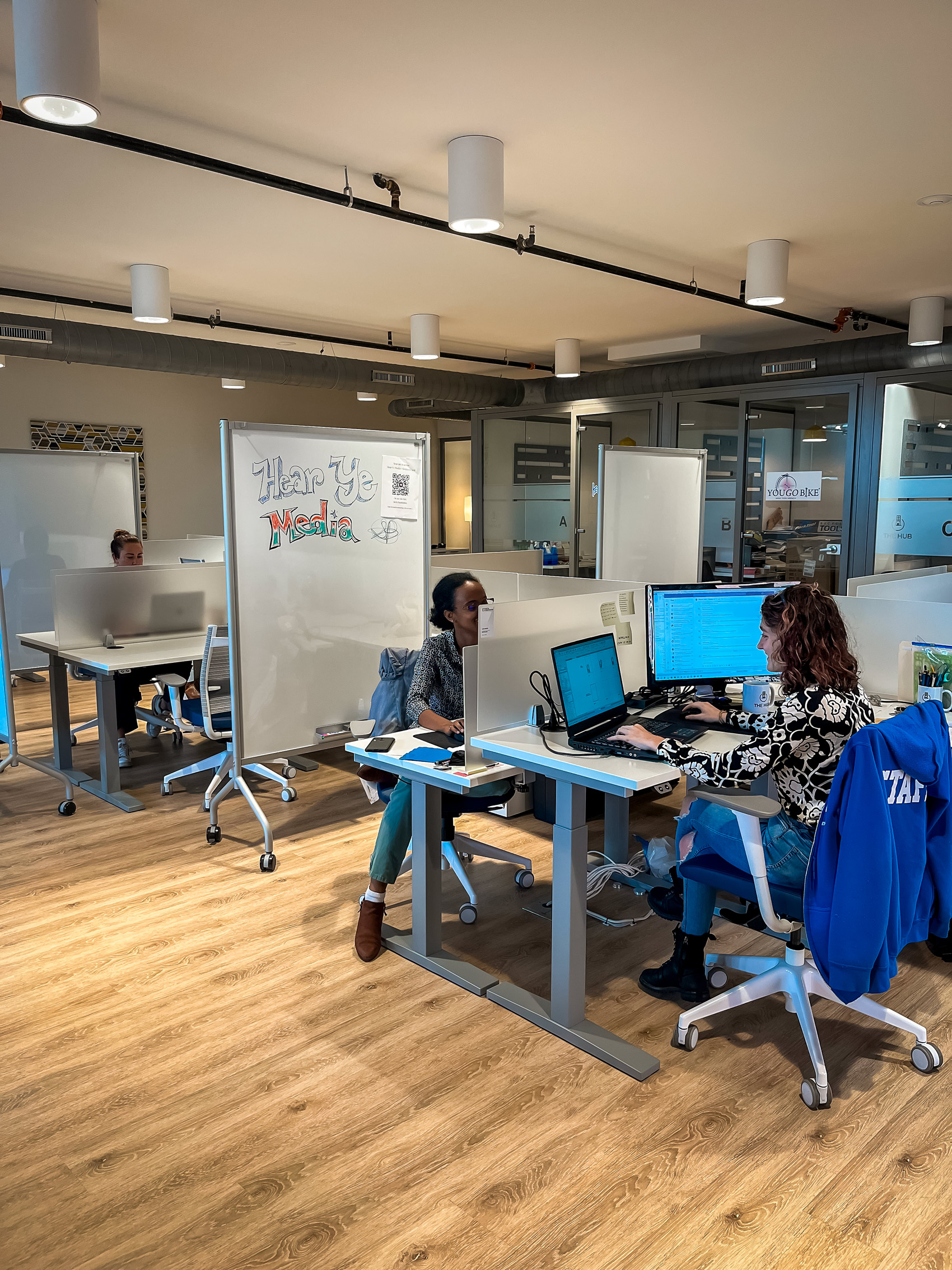 Three coworkers at The Hub