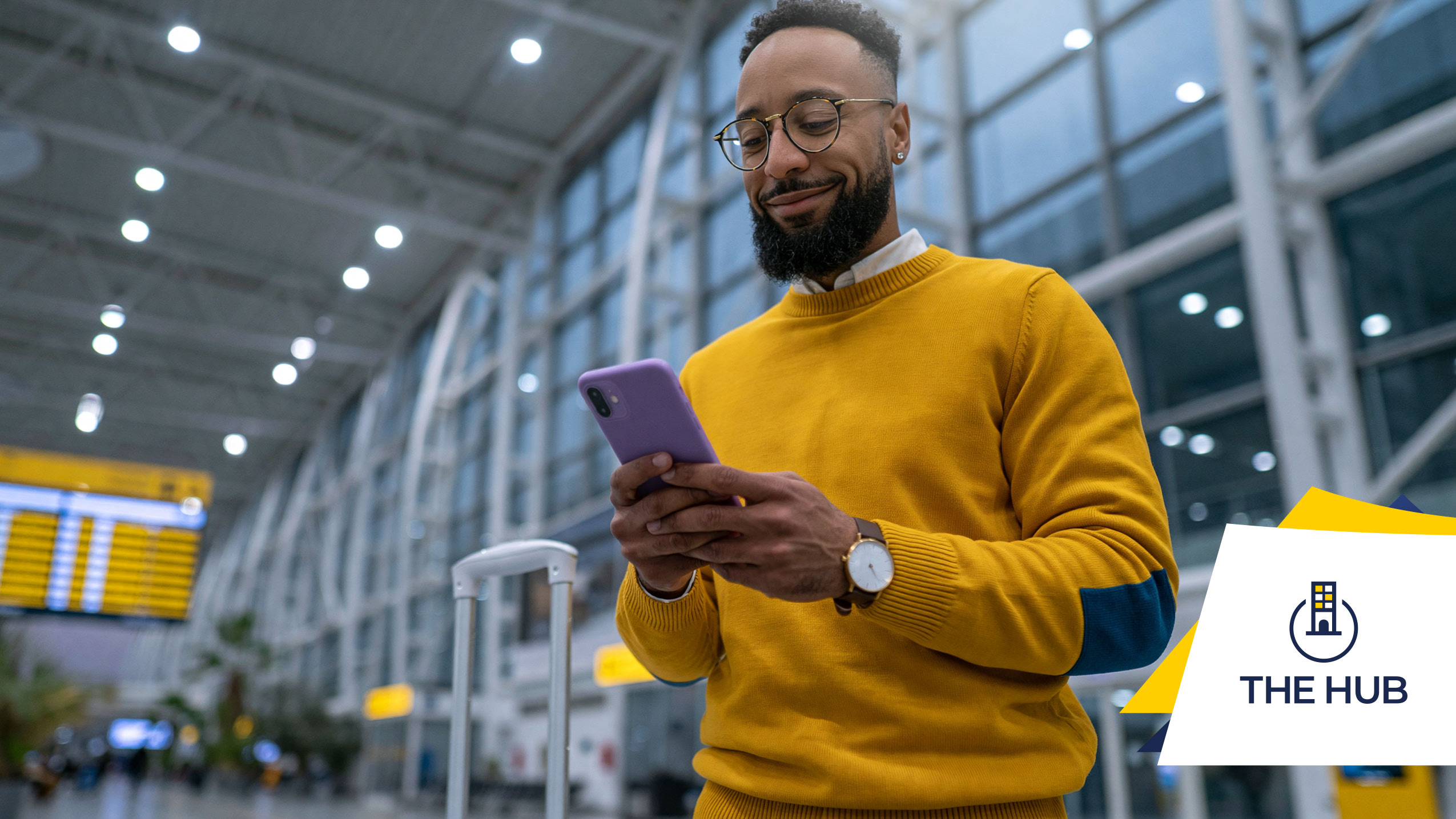Digital nomad in an airport